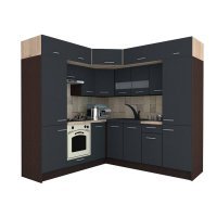 Bucatarie de Colt BIG GENA NEW DR. 210-230, Wenge / Decor 0164